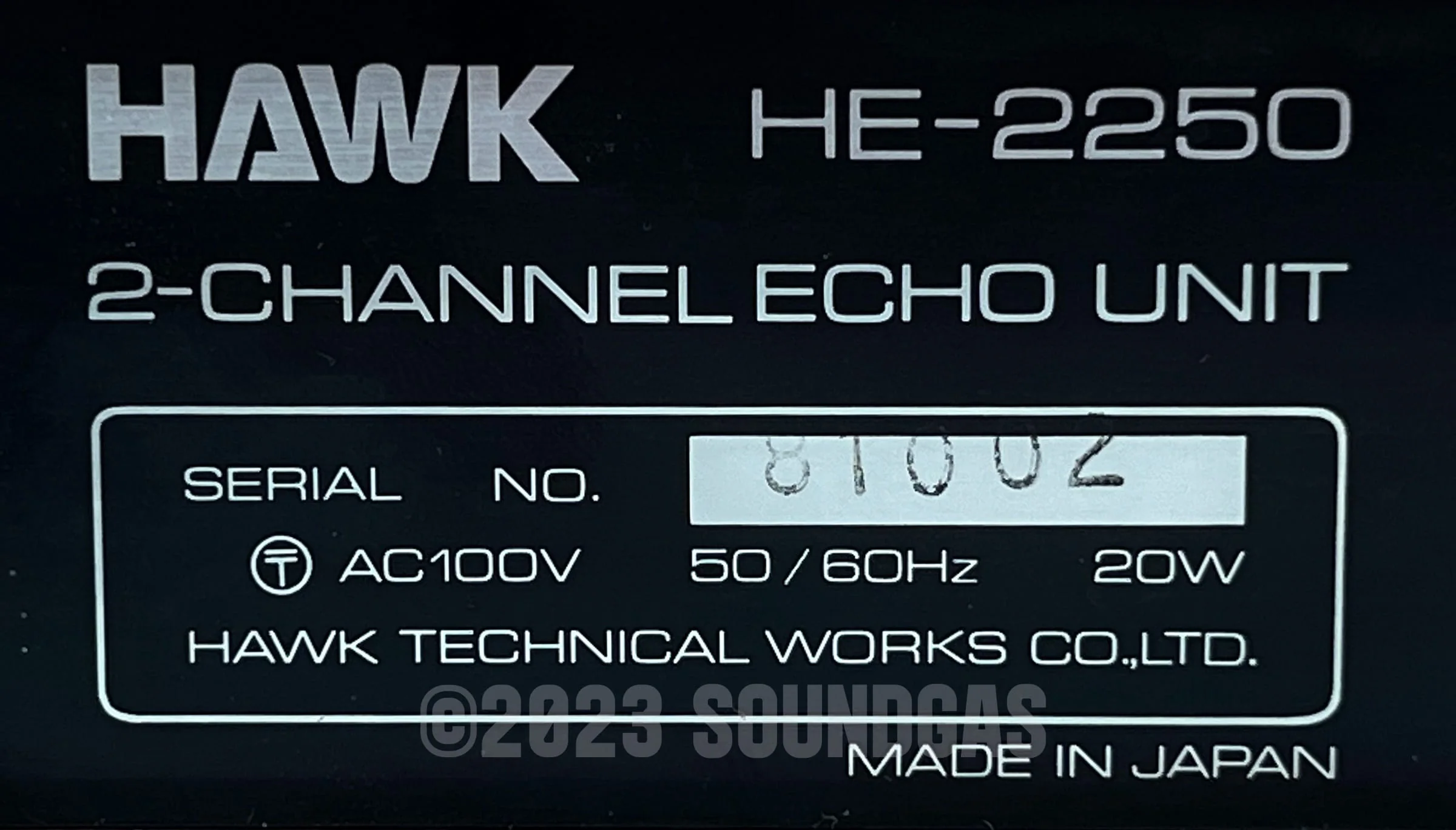 Hawk HE-2250 Stereo Tape Echo - Image 8