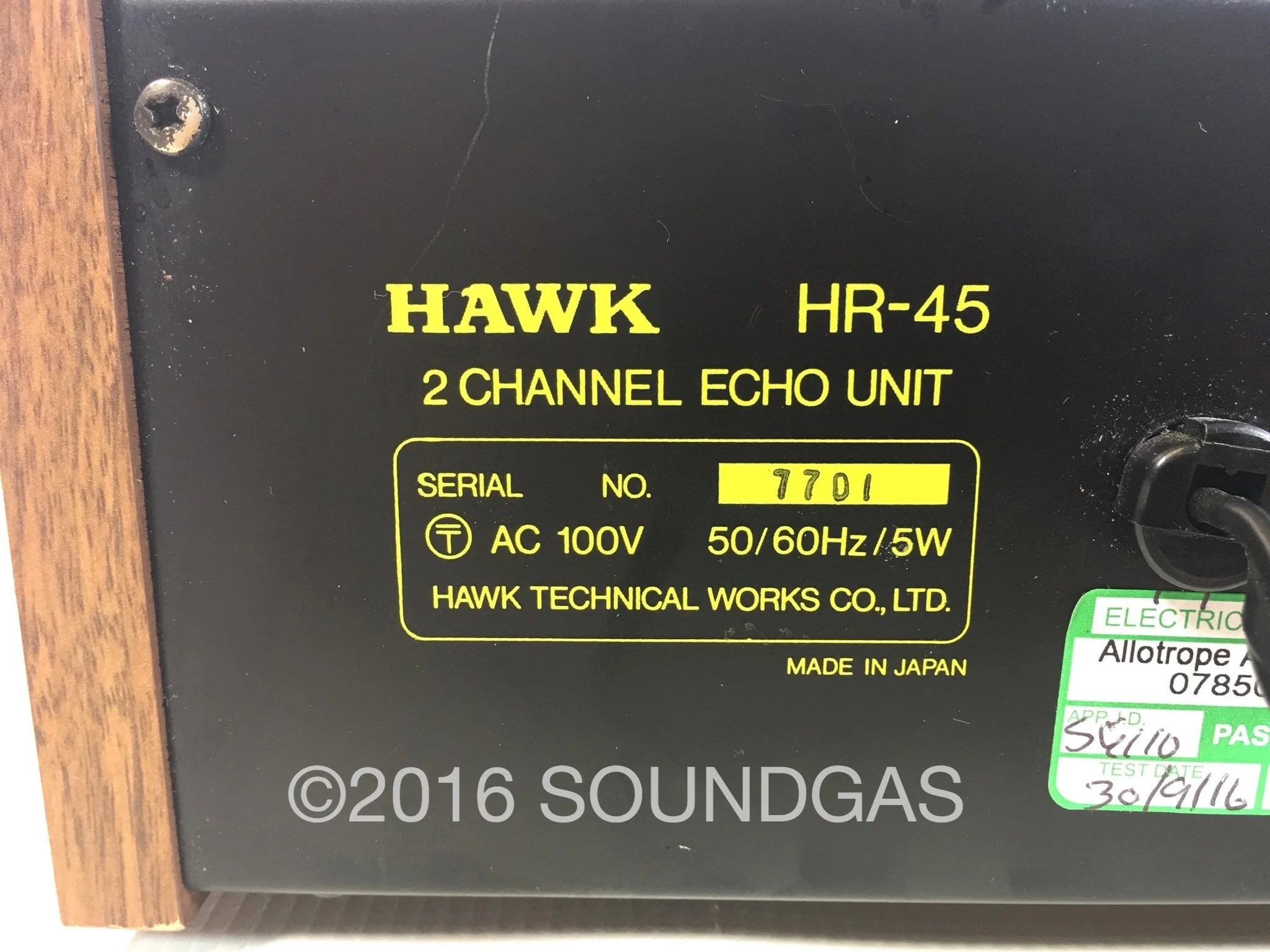 Hawk HR-45 Stereo Spring Reverb - Image 5