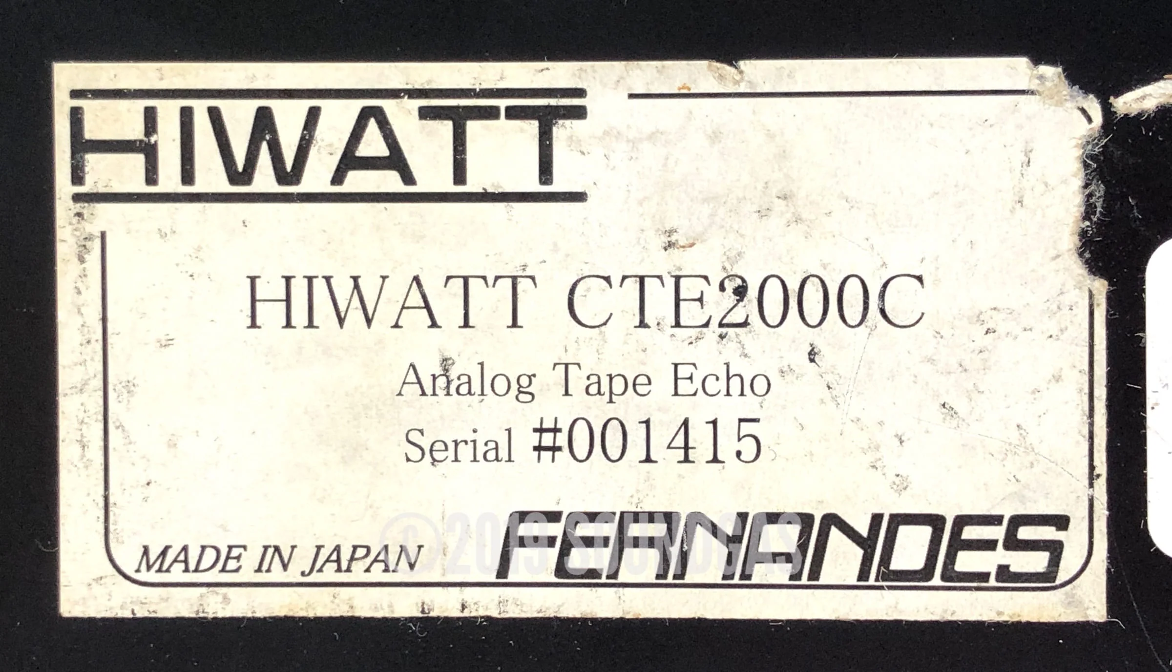 Hiwatt CTE-2000C Custom Tape Echo (Fernandes/Vocu) - Image 7