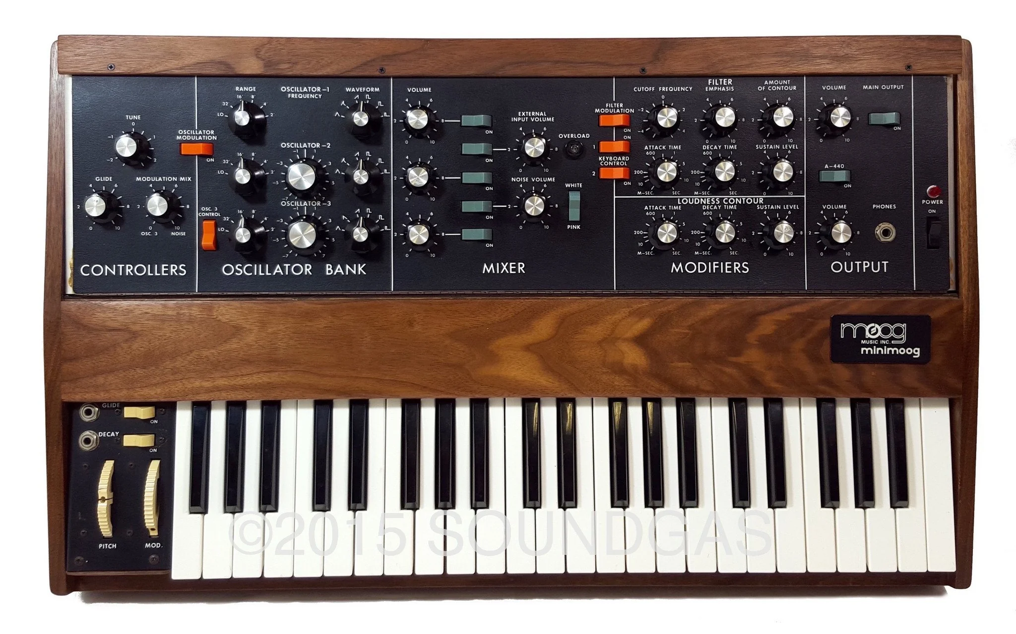 Moog Minimoog Model D (1975) w/ OptoKey Midi - Image 3