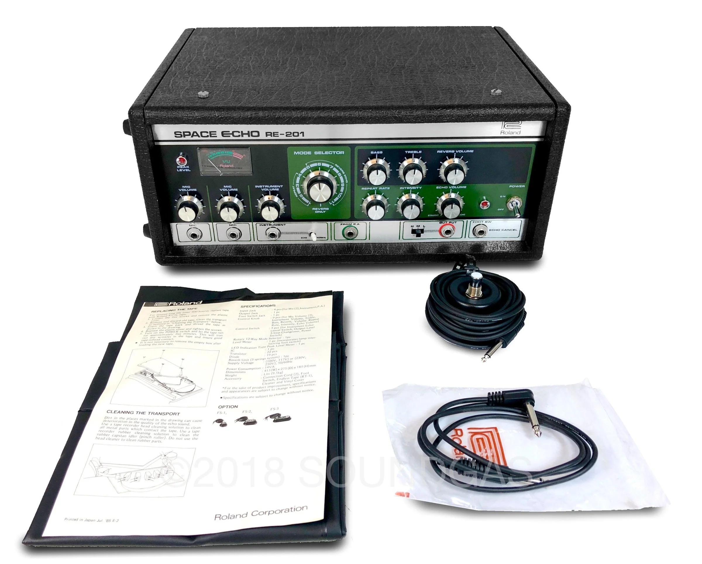 Roland RE-201 Space Echo 117v - Mint, Boxed, All Accessories - Image 2