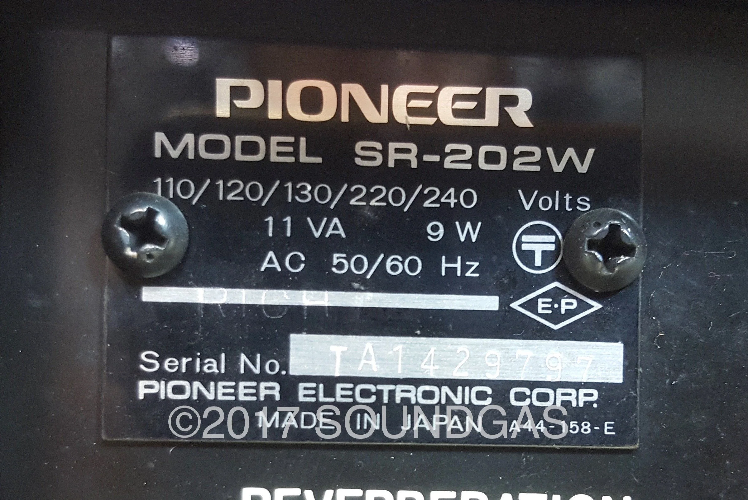 Pioneer SR-202W - 240v, 1/4" Jack Modded - Image 6