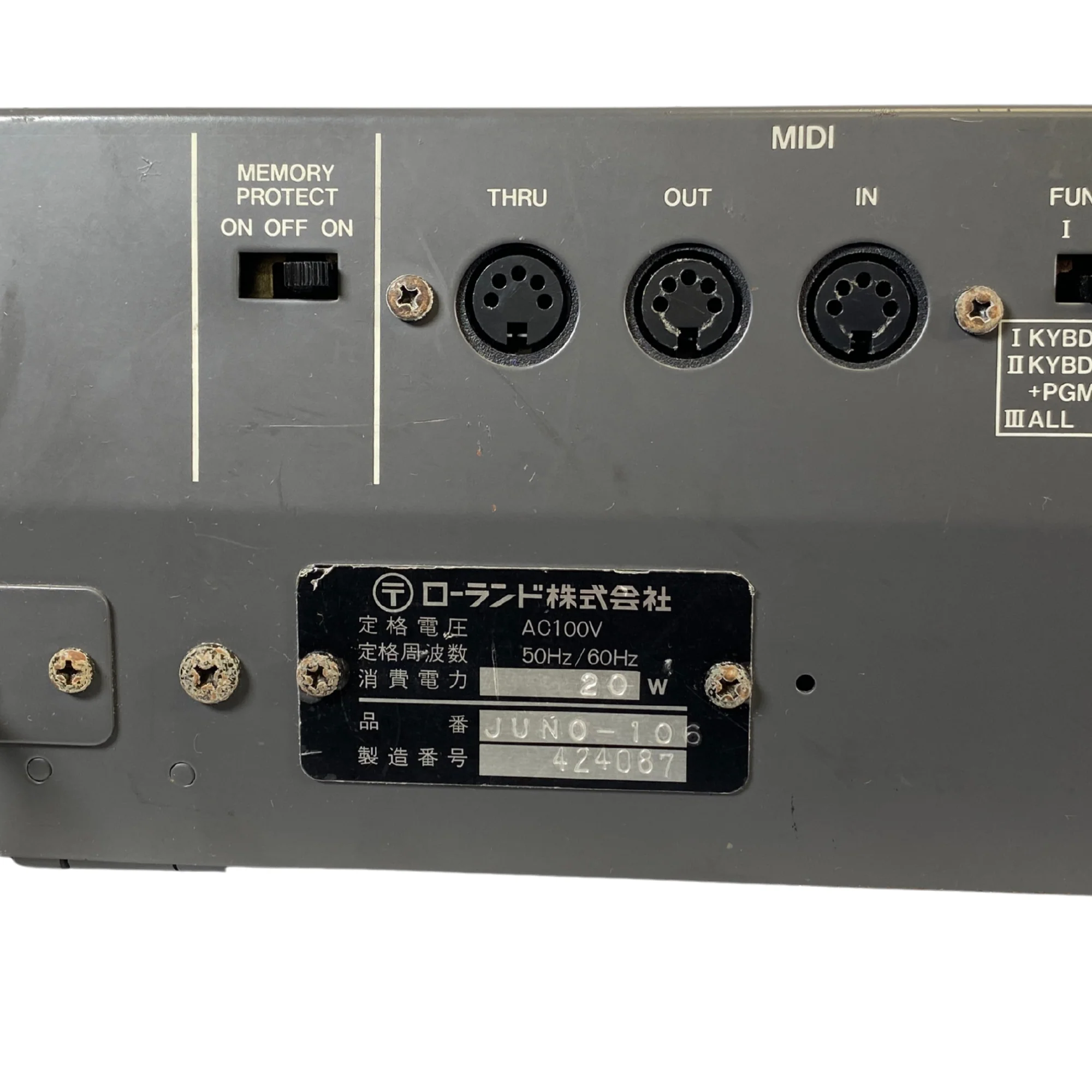 Roland Juno-106 For Sale - SN 424087 - Image 6