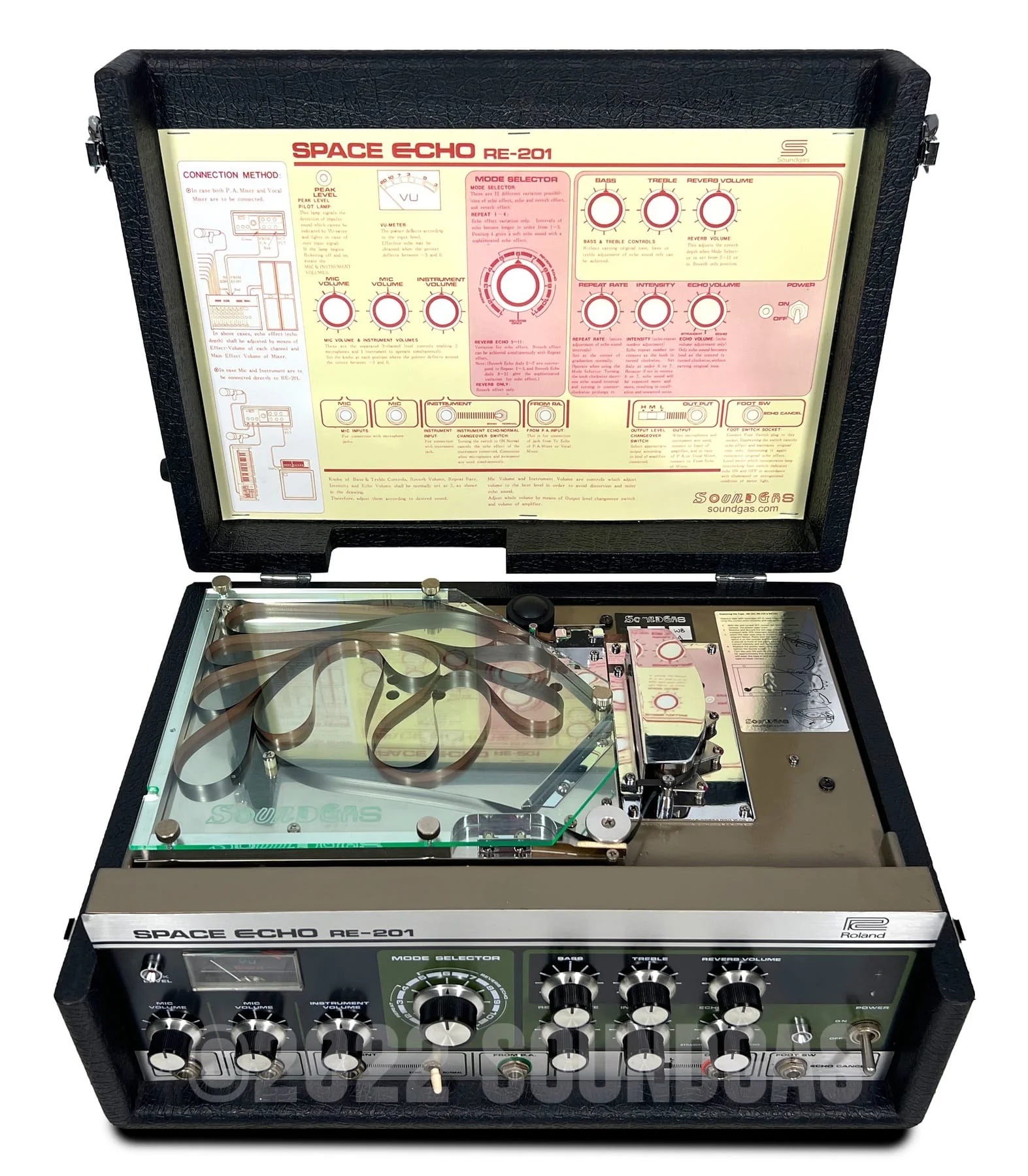 Roland RE-201 Space Echo, Early Preamp Mod, Zero Head Gain - Image 7