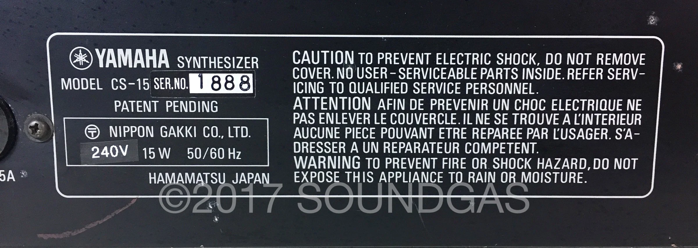 Yamaha CS-15 - 240v - Image 10